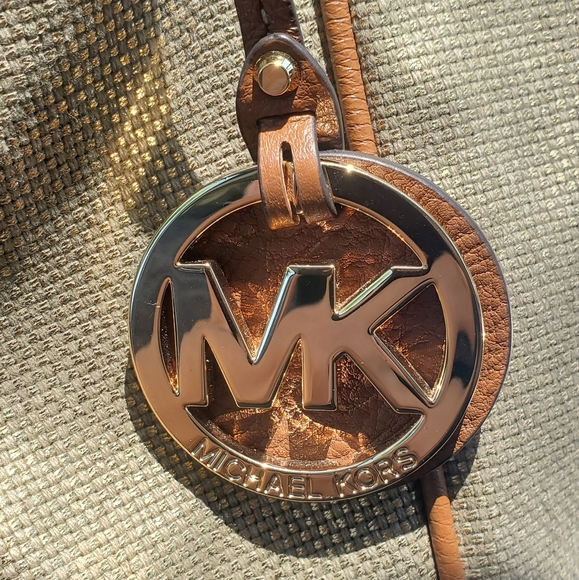 Michael Kors Metallic Marina Drawstring Canvas Handbag - Picture 6 of 12